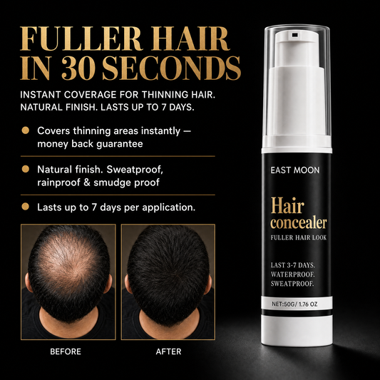 Instant Hair Concealer 2.0 — Fuller-Looking Hair in 30 Seconds, Waterproof 3–7 Days.
